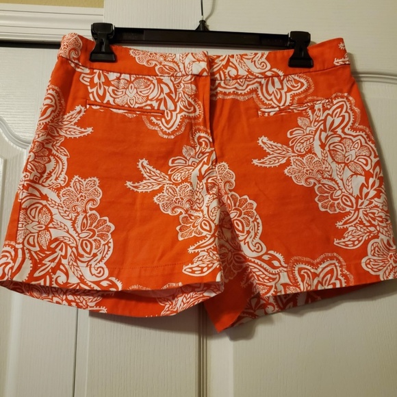 Kenar Pants - 🍋🍋Kenar Orange & White Dress Shorts